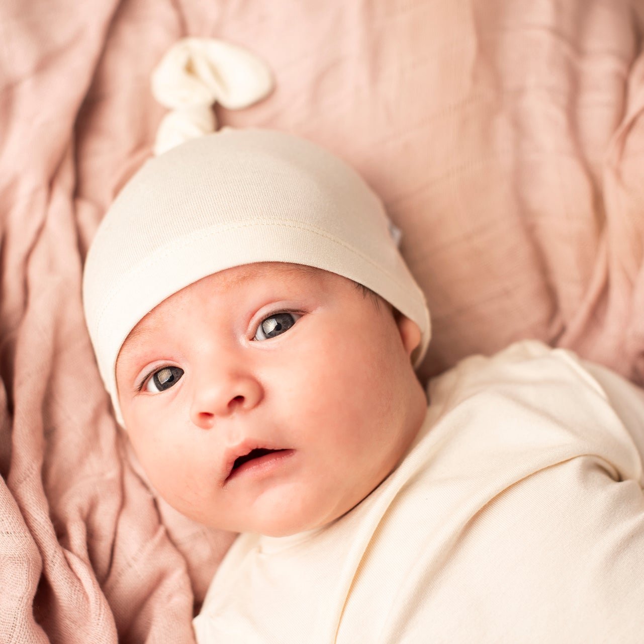 Bamboo Baby Beanie - CREAM-1