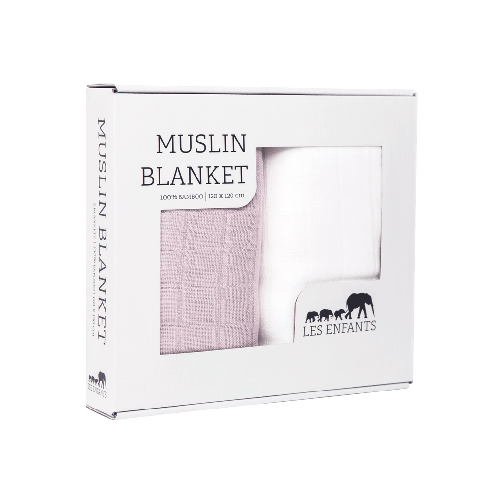 Muslin Blanket Rose / White-0