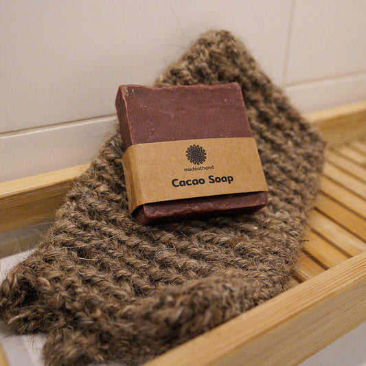 Goat Hair Bath Glove with  Cacao Soap-0