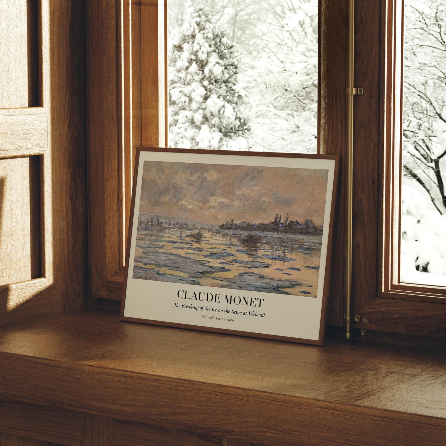 Claude Monet Poster · Eisschmelze auf der Seine 1881 · Vétheuil Winterlandschaft · Impressionismus Kunstdruck · Vintage Deko ohne Rahmen