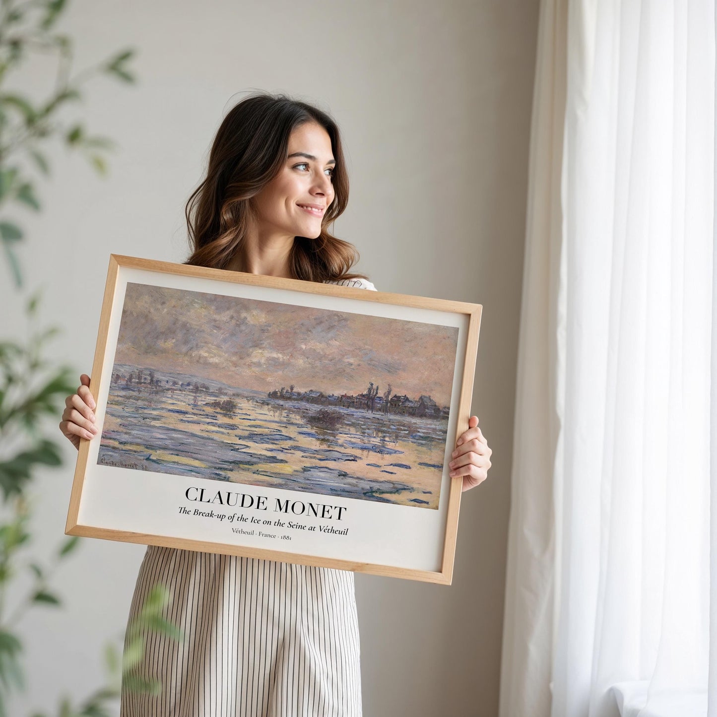 Claude Monet Poster · Eisschmelze auf der Seine 1881 · Vétheuil Winterlandschaft · Impressionismus Kunstdruck · Vintage Deko ohne Rahmen